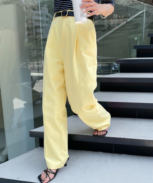 CIAOPANIC(チャオパニック)の「脚長効果バツグン、カラーツイルチノパンツ(その他パンツ・レディース・オフホワイト/サックスブルー/ピンク/イエロー・SMALL/MEDIUM)」の22枚目の写真