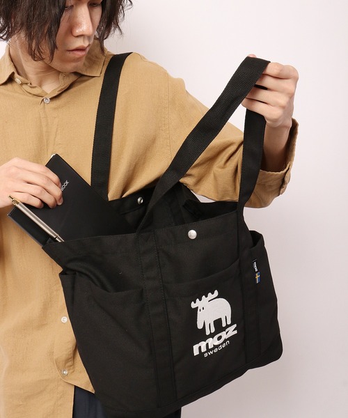moz(モズ)の「moz キャンバス 帆布 トートバッグ(トートバッグ・メンズ・ブラック/ホワイト・FREE)」の14枚目の写真