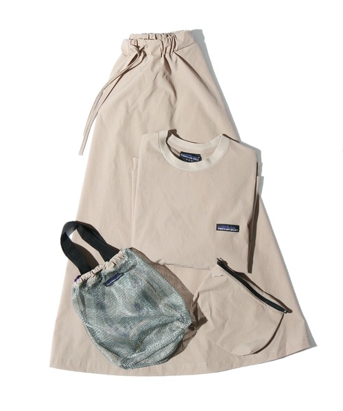 THOUSAND MILE(サウザンドマイル)の「THOUSAND MILE/サウザンドマイル SUMMER VACATION SKIRT SET UP スカートセットアップ(Tシャツ/カットソー・レディース・ベージュ/オリーブ/ブラック・FREE)」の3枚目の写真