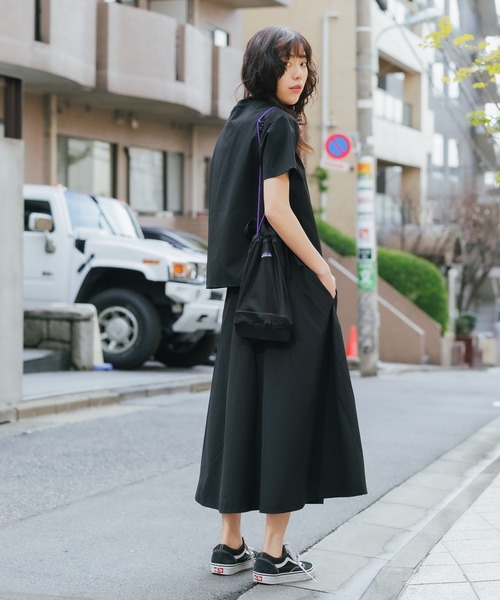 THOUSAND MILE(サウザンドマイル)の「THOUSAND MILE/サウザンドマイル SUMMER VACATION SKIRT SET UP スカートセットアップ(Tシャツ/カットソー・レディース・ベージュ/オリーブ/ブラック・FREE)」の2枚目の写真