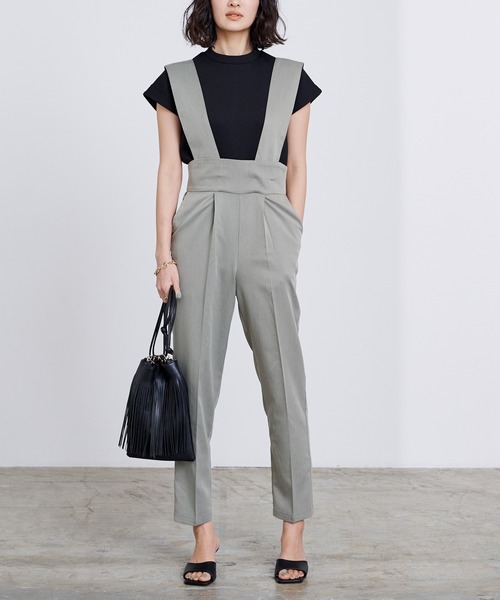 UR'S（ユアーズ）の「ハイウエストサロペット（その他パンツ・レディース・ブラック/ネイビー/グレー・S/M/L）」の8枚目の写真