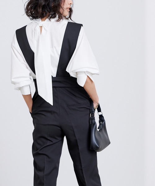 UR'S（ユアーズ）の「ハイウエストサロペット（その他パンツ・レディース・ブラック/ネイビー/グレー・S/M/L）」の5枚目の写真