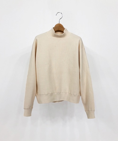 KIIT(キート)の「KIIT ヘヴィーコードストレッチ モックネック(スウェット・レディース・ダークブラウン/アイボリー/グレー・1/0)」の1枚目の写真