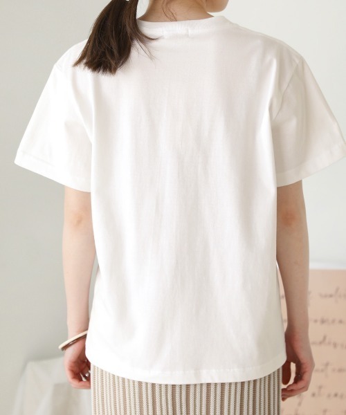 Bab(バブ)の「FrenchフロッキーロゴTee(Tシャツ/カットソー・レディース・ベージュ/オフホワイト/チャコールグレー/ホワイト系・FREE)」の10枚目の写真