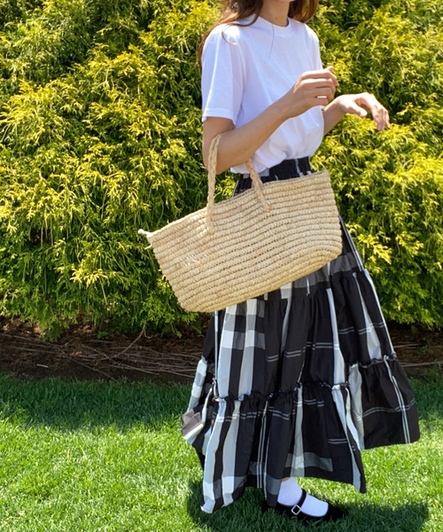 LAUIR(ラウアー)の「大柄チェックティアードスカート(スカート・レディース・ネイビー/ホワイト/ブラック・X-LARGE/SMALL/MEDIUM/LARGE)」の14枚目の写真