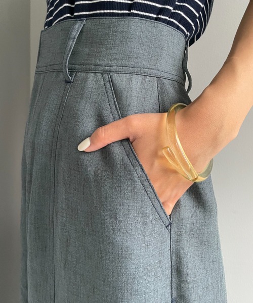 CIAOPANIC（チャオパニック）の「セットアップ可！リネンライクステッチワイドパンツ（その他パンツ・レディース・チャコールグレー/スカイブルー/グリーン・SMALL/MEDIUM）」の12枚目の写真