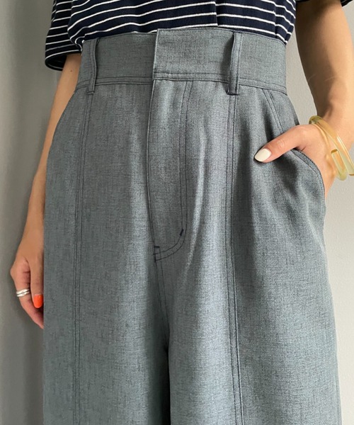 CIAOPANIC（チャオパニック）の「セットアップ可！リネンライクステッチワイドパンツ（その他パンツ・レディース・チャコールグレー/スカイブルー/グリーン・SMALL/MEDIUM）」の11枚目の写真
