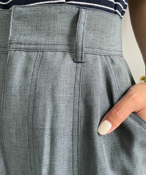 CIAOPANIC（チャオパニック）の「セットアップ可！リネンライクステッチワイドパンツ（その他パンツ・レディース・チャコールグレー/スカイブルー/グリーン・SMALL/MEDIUM）」の13枚目の写真