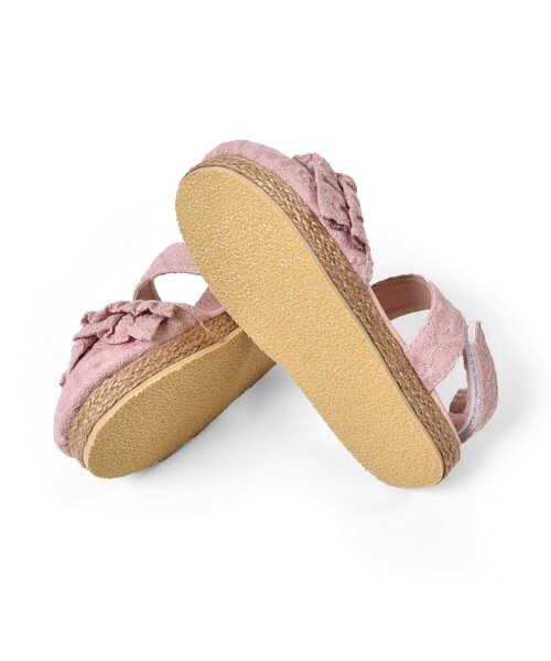 SLAP SLIP（スラップスリップ）の「花柄 刺繍 レース フリル ストラップ サンダル (14~18cm)（サンダル・キッズ・ピンク/ベージュ・15 /17/16/14/18）」の10枚目の写真