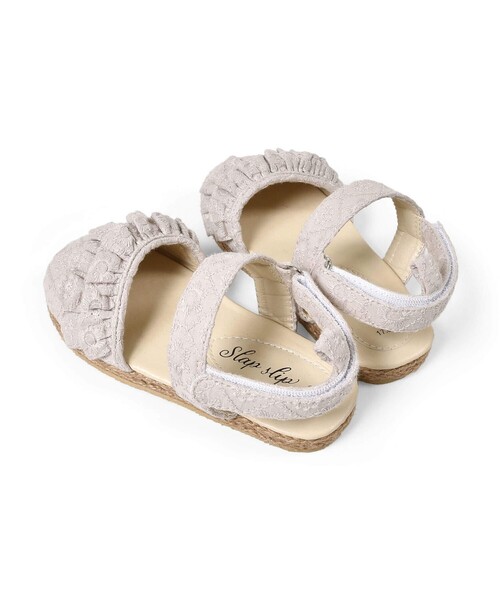 SLAP SLIP（スラップスリップ）の「花柄 刺繍 レース フリル ストラップ サンダル (14~18cm)（サンダル・キッズ・ピンク/ベージュ・15 /17/16/14/18）」の12枚目の写真