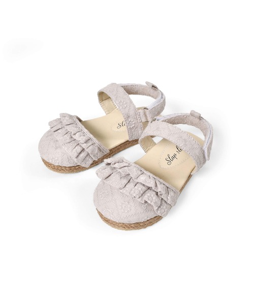 SLAP SLIP（スラップスリップ）の「花柄 刺繍 レース フリル ストラップ サンダル (14~18cm)（サンダル・キッズ・ピンク/ベージュ・15 /17/16/14/18）」の19枚目の写真