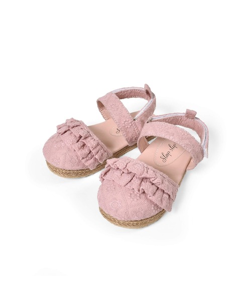 SLAP SLIP（スラップスリップ）の「花柄 刺繍 レース フリル ストラップ サンダル (14~18cm)（サンダル・キッズ・ピンク/ベージュ・15 /17/16/14/18）」の22枚目の写真