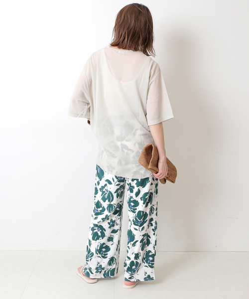 SLOBE IENA(スローブイエナ)の「【OUD/ウード】 シアーTシャツ(Tシャツ/カットソー・レディース・チャコールグレー/オレンジ/ブラウン・FREE)」の7枚目の写真