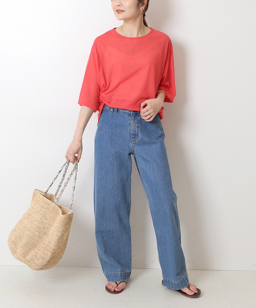 SLOBE IENA OUD ウード シアーＴシャツ カットソー 半袖 イエナ セール】【OUD/ウード】 シアーTシャツ（Tシャツ/カットソー