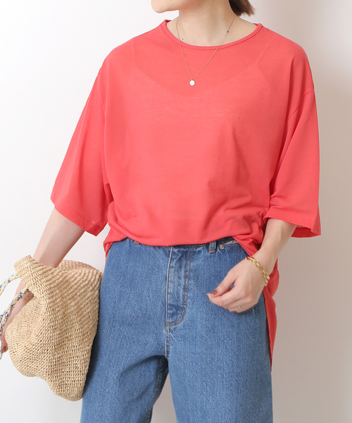 SLOBE IENA OUD ウード シアーＴシャツ カットソー 半袖 イエナ セール】【OUD/ウード】 シアーTシャツ（Tシャツ/カットソー