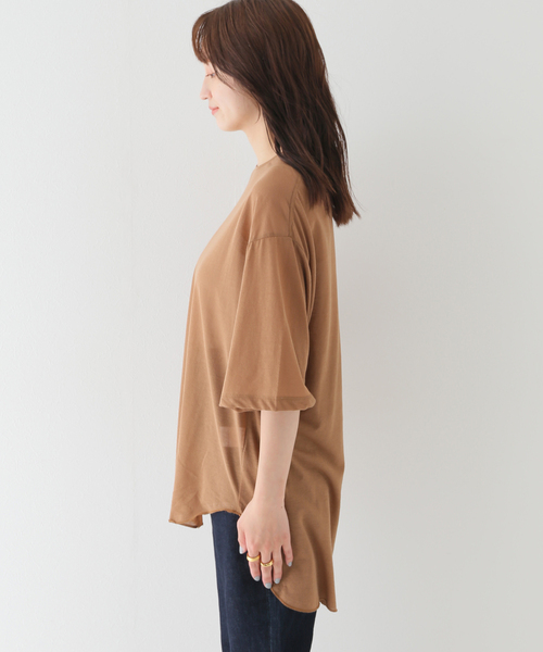 SLOBE IENA(スローブイエナ)の「【OUD/ウード】 シアーTシャツ(Tシャツ/カットソー・レディース・チャコールグレー/オレンジ/ブラウン・FREE)」の21枚目の写真