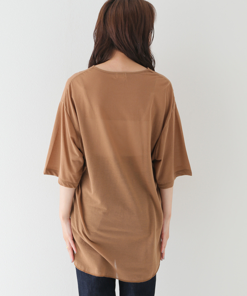 SLOBE IENA(スローブイエナ)の「【OUD/ウード】 シアーTシャツ(Tシャツ/カットソー・レディース・チャコールグレー/オレンジ/ブラウン・FREE)」の20枚目の写真