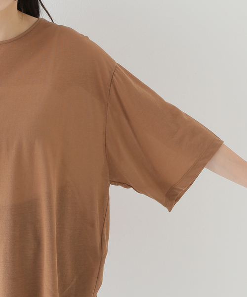 SLOBE IENA(スローブイエナ)の「【OUD/ウード】 シアーTシャツ(Tシャツ/カットソー・レディース・チャコールグレー/オレンジ/ブラウン・FREE)」の17枚目の写真