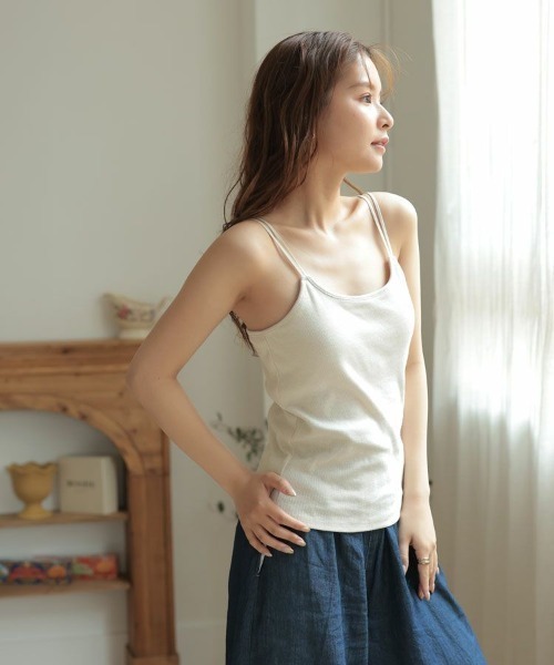 DONOBAN（ドノバン）の「カップ付きキャミ（キャミソール・レディース・ホワイト系その他/ブラック/オレンジ/モカ/ライム/ブルー系その他・FREE）」の2枚目の写真