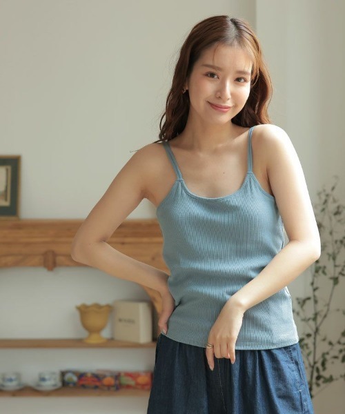 DONOBAN（ドノバン）の「カップ付きキャミ（キャミソール・レディース・ホワイト系その他/ブラック/オレンジ/モカ/ライム/ブルー系その他・FREE）」の5枚目の写真