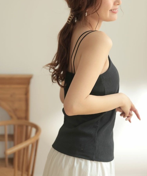 DONOBAN（ドノバン）の「カップ付きキャミ（キャミソール・レディース・ホワイト系その他/ブラック/オレンジ/モカ/ライム/ブルー系その他・FREE）」の3枚目の写真