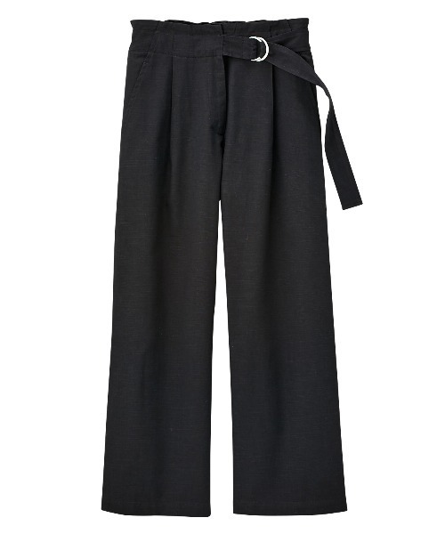 GeeRA(ジーラ)の「リネンライクベルト付ワイドパンツ(その他パンツ・レディース・ブラック/グリーン/ライトベージュ・MEDIUM/LARGE/X-LARGE)」の4枚目の写真