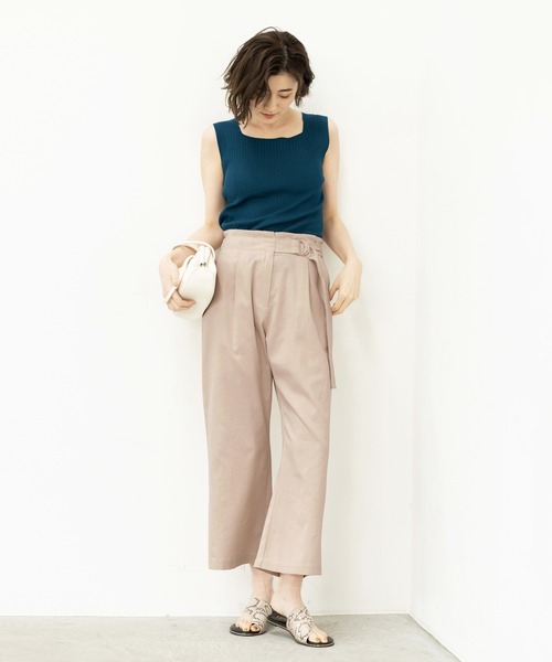 GeeRA(ジーラ)の「リネンライクベルト付ワイドパンツ(その他パンツ・レディース・ブラック/グリーン/ライトベージュ・MEDIUM/LARGE/X-LARGE)」の17枚目の写真