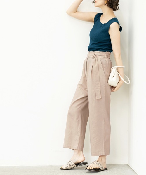 GeeRA(ジーラ)の「リネンライクベルト付ワイドパンツ(その他パンツ・レディース・ブラック/グリーン/ライトベージュ・MEDIUM/LARGE/X-LARGE)」の16枚目の写真