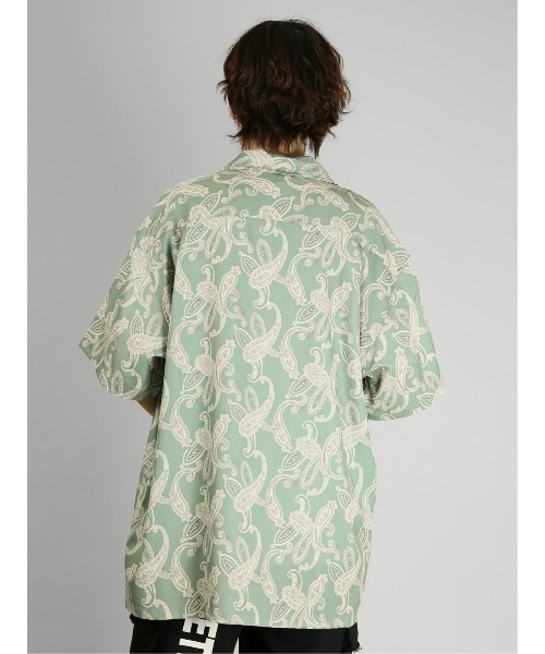 semantic design（セマンティックデザイン）の「【ストレッチ】セマンティックデザイン グラフィック オープンカラー半袖ルーズシャツ（シャツ/ブラウス・メンズ・グリーン系その他/パープル/ピンク系その他/ホワイト・LARGE/MEDIUM）」の18枚目の写真