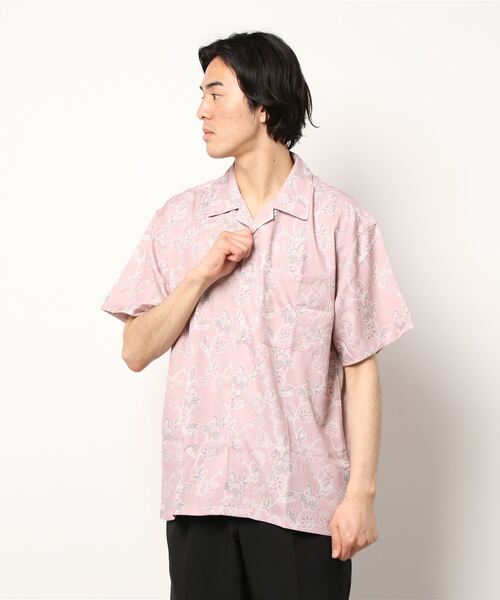 semantic design（セマンティックデザイン）の「【ストレッチ】セマンティックデザイン グラフィック オープンカラー半袖ルーズシャツ（シャツ/ブラウス・メンズ・グリーン系その他/パープル/ピンク系その他/ホワイト・LARGE/MEDIUM）」の20枚目の写真