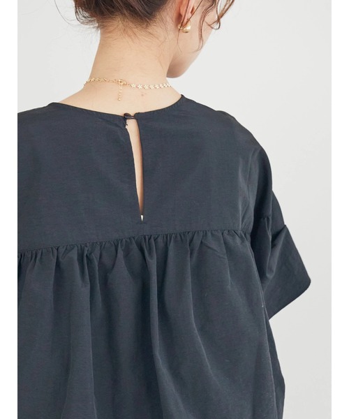 AMERICAN HOLIC(アメリカンホリック)の「ティアード5分袖ブラウス(シャツ/ブラウス・レディース・ブラック/オフホワイト・M/L)」の9枚目の写真