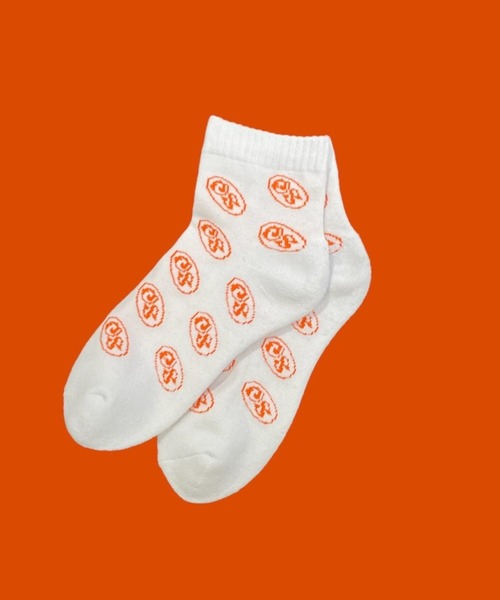 CIAOPANIC(チャオパニック)の「【SURPASS HOTDOGG STAND】ロゴパターンソックス / LOGO PATTERN SOCKS(ソックス/靴下・メンズ・ホワイト/ネイビー・FREE)」の2枚目の写真