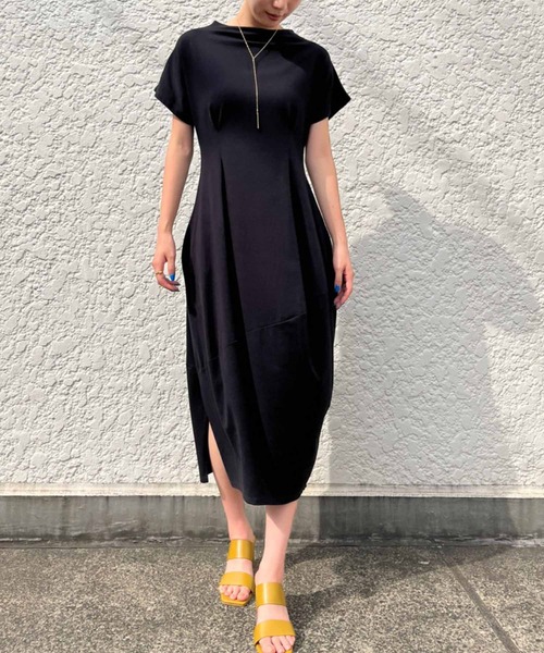 Settimissimo（セッティミッシモ）の「バルーンシルエットポケット付コットンロングワンピース（ワンピース・レディース・ベージュ/グリーン/ブラック・FREE）」の2枚目の写真