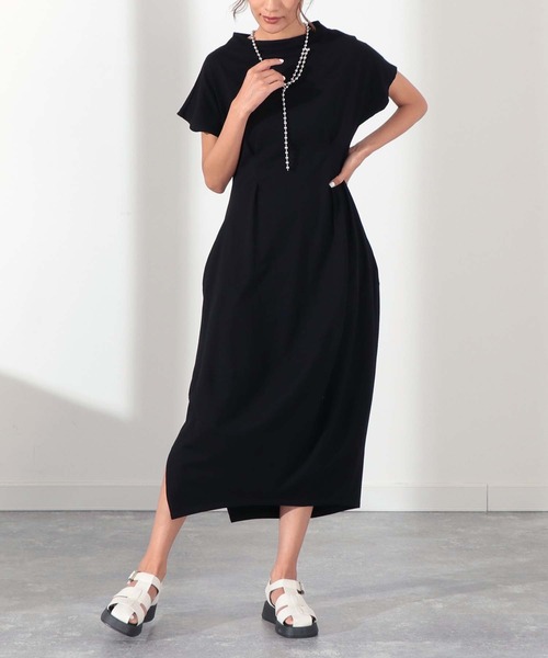 Settimissimo（セッティミッシモ）の「バルーンシルエットポケット付コットンロングワンピース（ワンピース・レディース・ベージュ/グリーン/ブラック・FREE）」の14枚目の写真