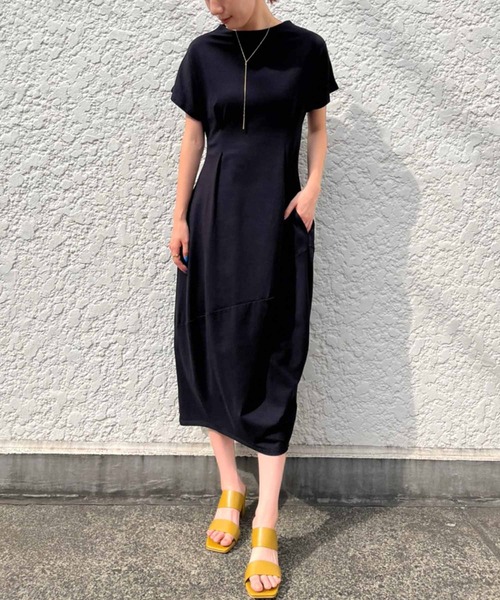 Settimissimo（セッティミッシモ）の「バルーンシルエットポケット付コットンロングワンピース（ワンピース・レディース・ベージュ/グリーン/ブラック・FREE）」の12枚目の写真