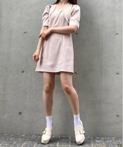 TITTY&CO.（ティティーアンドコー）の「【TITTY&CO.】シアーボレロワンピース（ワンピース・レディース・ライトブルー/ピンク・SMALL/MEDIUM）」の5枚目の写真