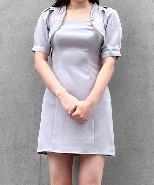 TITTY&CO.（ティティーアンドコー）の「【TITTY&CO.】シアーボレロワンピース（ワンピース・レディース・ライトブルー/ピンク・SMALL/MEDIUM）」の8枚目の写真