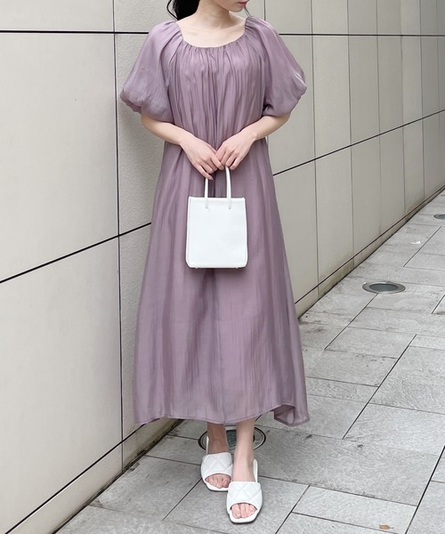 MIIA（ミーア）の「2WAYボリュームスリーブワンピース（ワンピース・レディース・ブラック/パープル/ピンク/イエロー・FREE）」の2枚目の写真