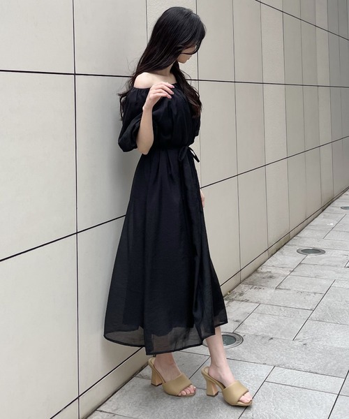 MIIA（ミーア）の「2WAYボリュームスリーブワンピース（ワンピース・レディース・ブラック/パープル/ピンク/イエロー・FREE）」の6枚目の写真