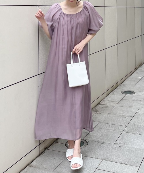 MIIA（ミーア）の「2WAYボリュームスリーブワンピース（ワンピース・レディース・ブラック/パープル/ピンク/イエロー・FREE）」の7枚目の写真