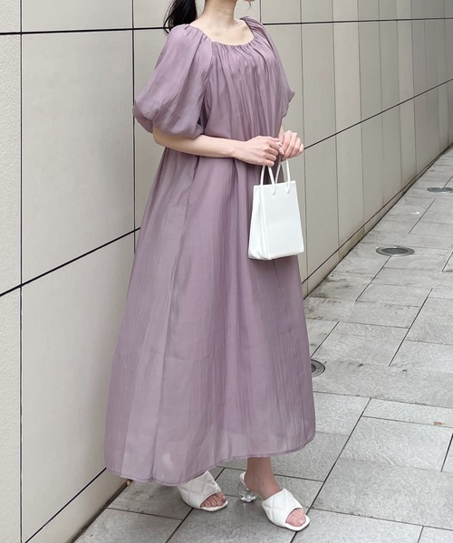 MIIA（ミーア）の「2WAYボリュームスリーブワンピース（ワンピース・レディース・ブラック/パープル/ピンク/イエロー・FREE）」の9枚目の写真