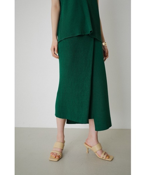 turquoise blue co. ラップスカート ナチュラル Mサイズ RANDOM RIB