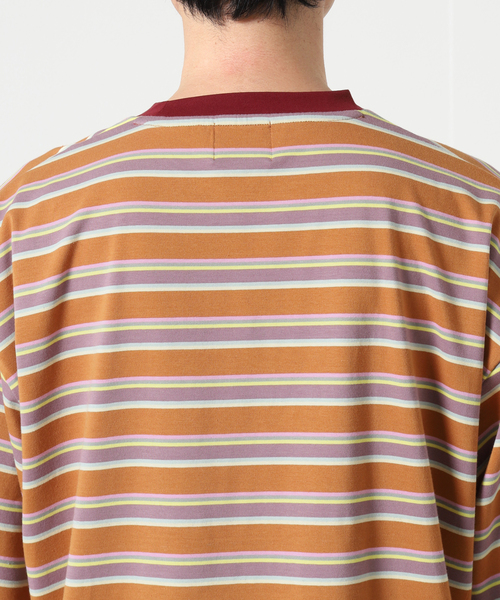 JOURNAL STANDARD relume（ジャーナルスタンダード　レリューム）の「【Allen A / アレンエー】別注 マルチボーダー半袖Tシャツ（Tシャツ/カットソー・メンズ・ライトグリーン/タン/パープル系その他/Yellow・MEDIUM/LARGE）」の18枚目の写真