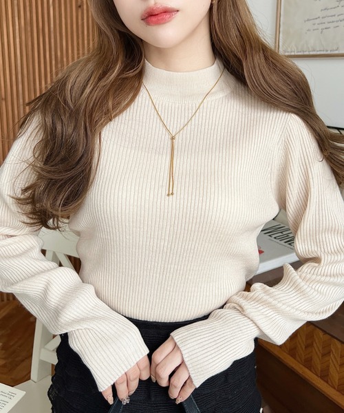 moment+（モーメントプラス）の「【累計販売枚数6万枚突破！】12G ボトルネックカラーリブニットプルオーバー（ニット/セーター・レディース・チャコールグレー/ブラック/カーキ/オレンジ/ブルー/アイボリー/ボルドー/グレイッシュベージュ/ネイビー/ブラウン/ダークグリーン・M/L）」の20枚目の写真