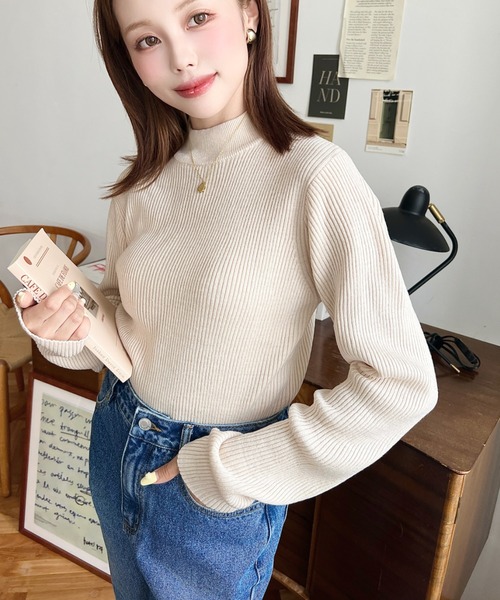 ◆美品◆5.8万◆ドゥーズィエムクラス◆ボトルネックニット◆白アイボリー◆M相当 セール】*BRONZER RICH クルーネック（ニット/セーター）｜Deuxieme