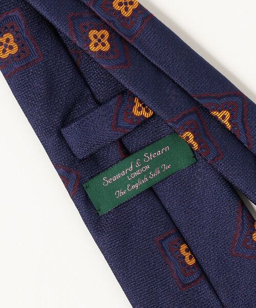 Seaward & Stearn × BEAMS F / 別注 フラワー小紋柄 ネクタイ