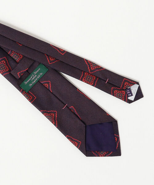 Seaward & Stearn × BEAMS F / 別注 フラワー小紋柄 ネクタイ