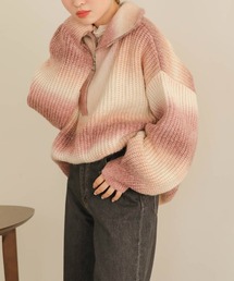 Bab（バブ）の「グラデーションニットハーフジッププルオーバー（ニット/セーター・メンズ）」