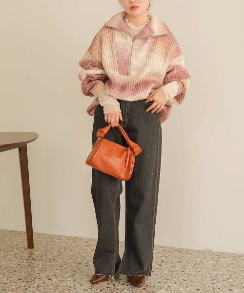Bab（バブ）の「グラデーションニットハーフジッププルオーバー（ニット/セーター・レディース・ピンク/ブルー/グリーン・FREE）」の20枚目の写真