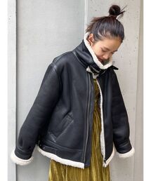 Ungrid | フェイクムートンボアブルゾン(ムートンコート)